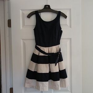 Bananas republic navy/ivory stripped mini dress